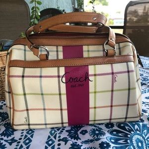 Plaid coach bag